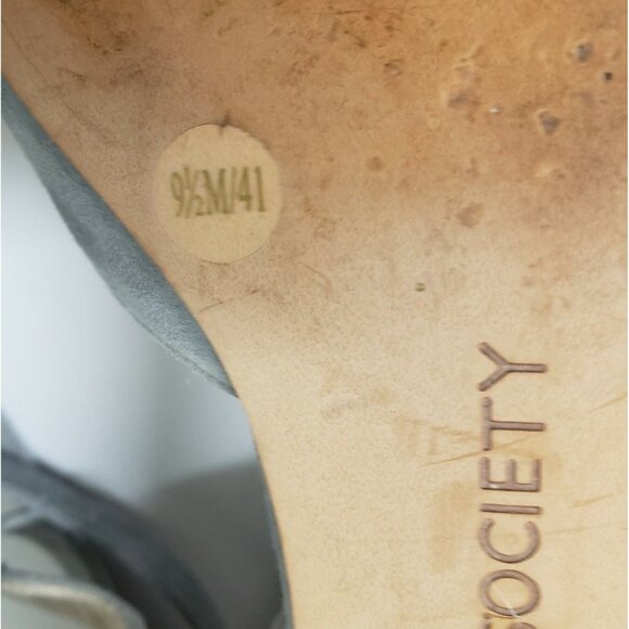 Sole Society So Pauly ballet flat suede sz 9.5 block heel ankle wrap - Picture 12 of 12